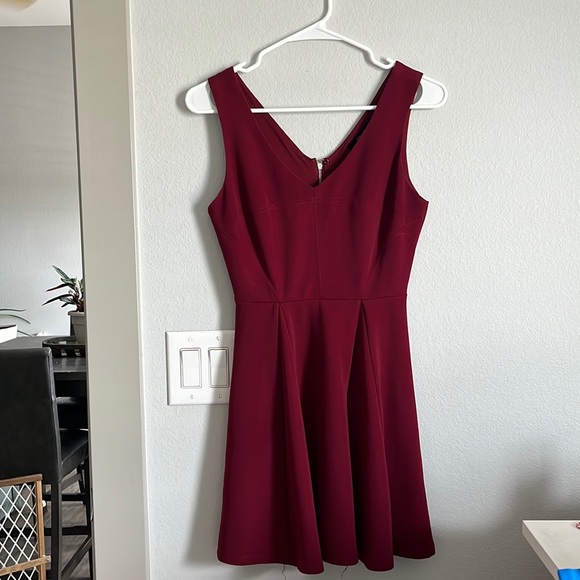 red fit and flare dress forever 21 Forever 21 Womens Wine Lace Mesh Fit and Flare Dress Vintage Style Size  Large